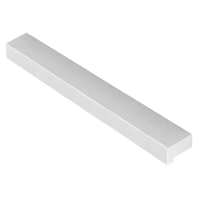 Möbelgriff - Typ Möbelgriff: Stange, Aluminium, Vernickelt, Länge: 150 mm - Rechteckiger, moderner Möbelgriff aus Metall in Silber, ideal für Schubladen und Schränke. Schlichtes Design für moderne Inneneinrichtungen.