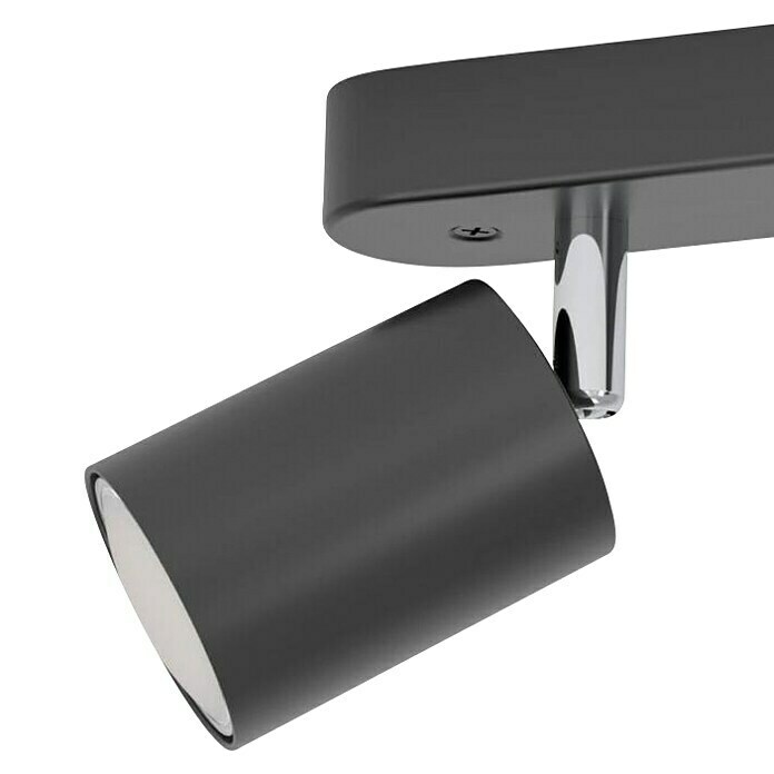 Eglo Regleta Reciso-E (2 focos, 5 W, GU10, IP20, Negro/Cromo, Número de bombillas: 2 ud.) | BAUHAUS