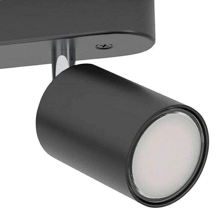 Eglo Regleta Reciso-E (2 focos, 5 W, GU10, IP20, Negro/Cromo, Número de bombillas: 2 ud.) | BAUHAUS