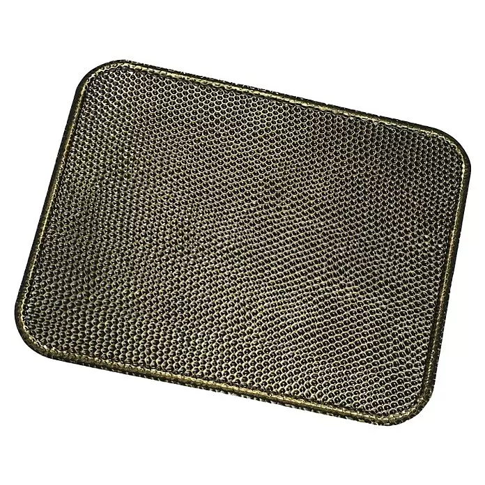 Ofenblech - 50 x 80 cm, Schwarz/Gold - Metallisch-bronzefarbene rechteckige Matte mit abgerundeten Ecken und einer strukturierten, schuppenartigen Oberfläche.
