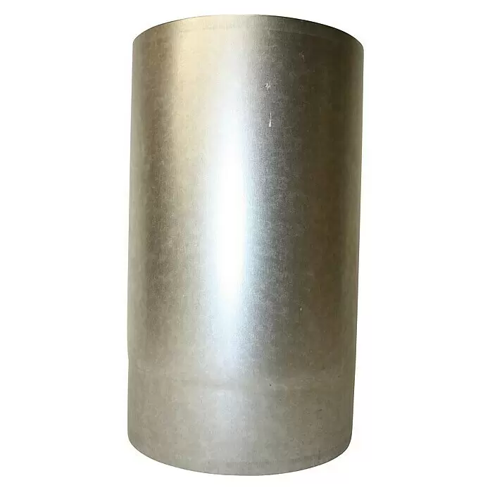Ofenrohr - Ø x L: 90 x 250 mm, Feueraluminiert, Silber - Silberne metallische Zylinderrolle mit leicht strukturierter Oberfläche.
