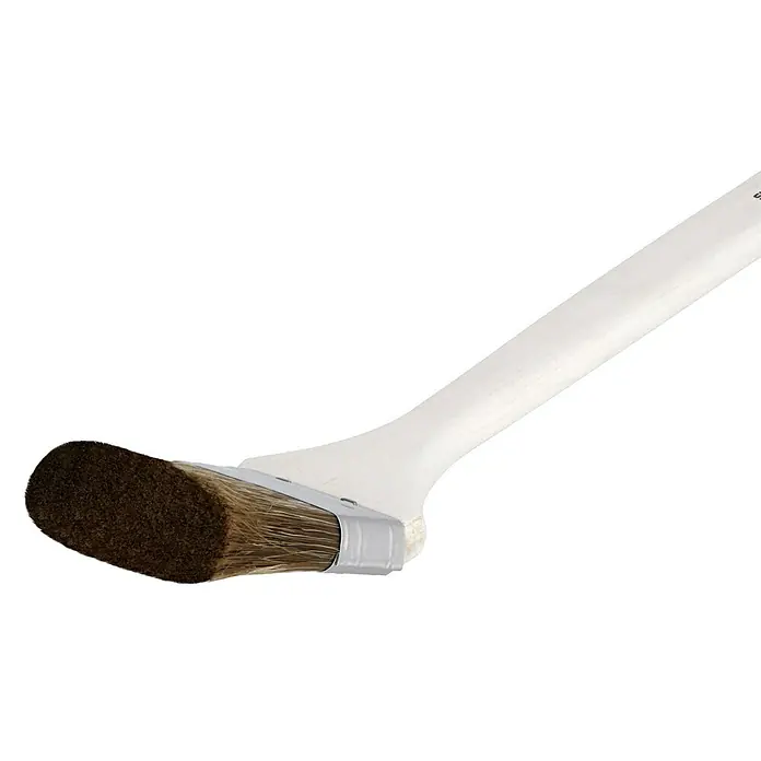 swingcolor Premium Fassadenstreicher Lasur - Breite Borsten: 60 mm, Hollestermischung, Naturholz - Pinsel mit braunen Borsten und weißem Griff, ideal zum Auftragen von Farben und Lacken auf verschiedenen Oberflächen.