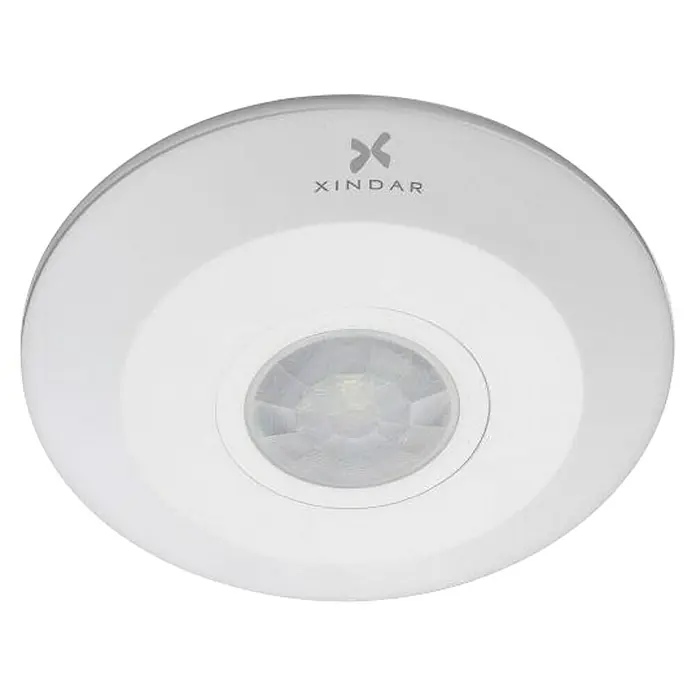 Xindar Sensor de movimiento SEKKYUR-CSLIQ - Alcance sensor: 6 m, Blanco, Ángulo de detección sensor: 360 ° - Primer plano de un sensor de movimiento Xindar, diseñado para montaje en techo en interiores para ofrecer vigilancia fiable.