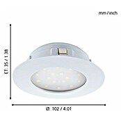 Eglo Foco downlight LED empotrable Pineda 95887 (12 W, Color de luz: Blanco cálido, L x An: 102 x 102 mm, Color: Blanco)