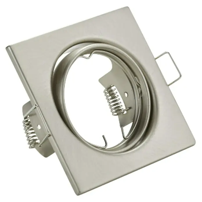 Trio Lighting Set de focos empotrables Jura - Níquel mate, Diámetro: 8 cm, Cuadrado - Marco cuadrado de metal para luz empotrable.