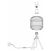 Eglo Bordesley Lámpara de sobremesa (28 W, Marrón claro, Altura: 40 cm)