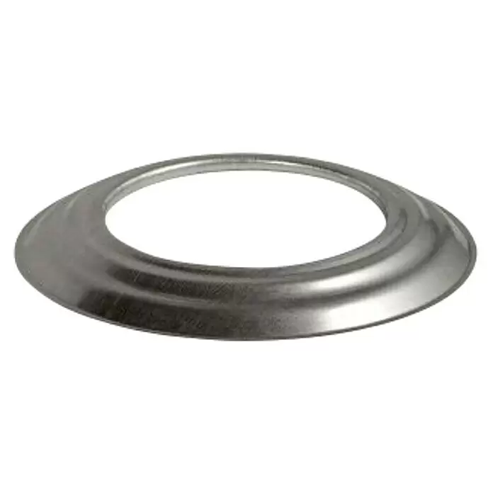Ofenrohrrosette - Durchmesser: 160 mm, Feueraluminiert, Silber - Konischer Zierring aus gebürstetem silberfarbenem Metall.