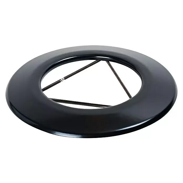 Ofenrohrrosette - Durchmesser: 125 mm, Schwarz - Schwarzer runder Montagering mit innenliegenden Federn und Stäben.