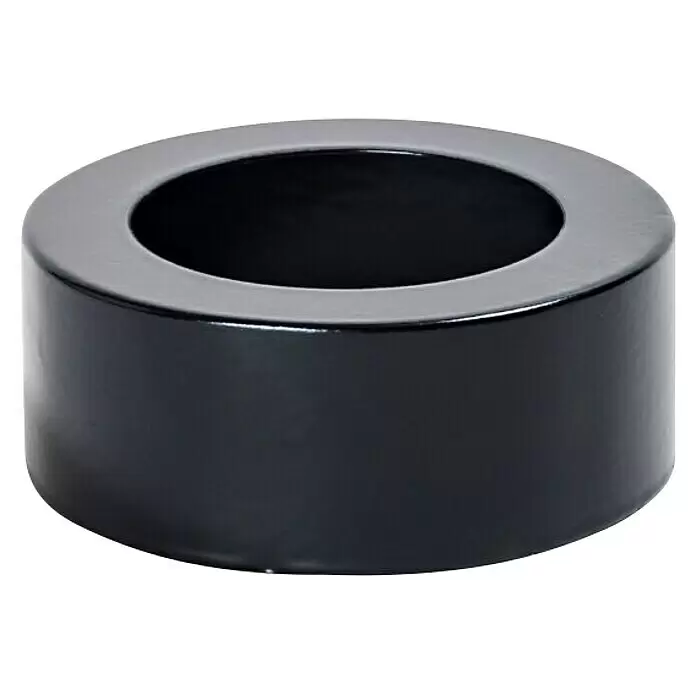 Abdeckring - Durchmesser: 80 mm, Schwarz - Schwarzes, glänzendes, hohles zylindrisches Bauteil.