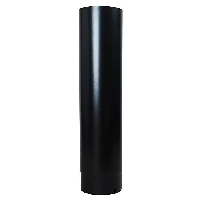 Ofenrohr - Ø x L: 120 x 500 mm, Emailliert, Schwarz - Schwarzes zylindrisches Metall-Abgasrohr.