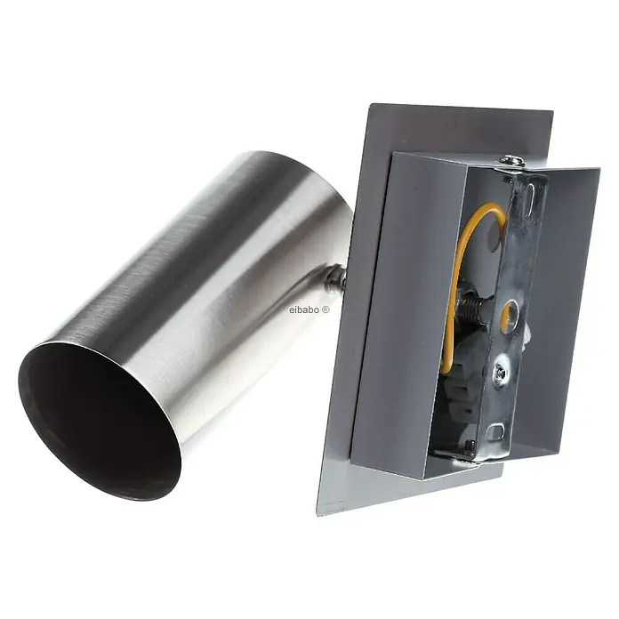Trio Lighting Marley Foco de pared - 15 W, L x An x Al: 12 x 12 x 15 cm, Níquel mate, GU10 - Imagen de una lámpara de pared con pantalla cilíndrica y soporte de montaje, ideal para iluminación interior elegante y fácil instalación.