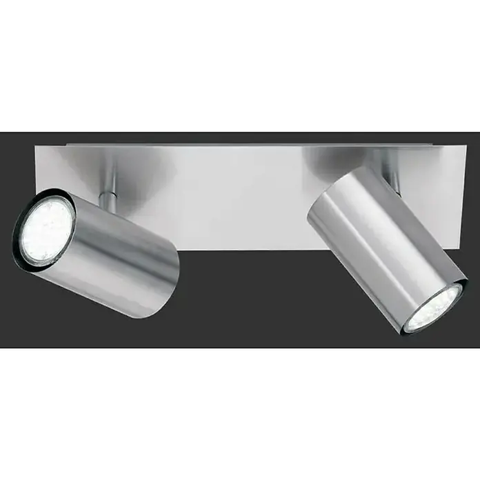 Trio Lighting Marley Regleta - 35 W, L x An x Al: 9 x 30 x 15 cm, Níquel mate, GU10, 2 ud. - Moderno conjunto de focos LED de techo plateados. El diseño de la luz proporciona una solución elegante para cualquier habitación.