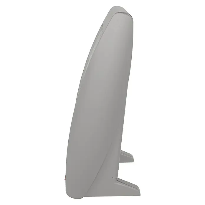 Voltomat HEATING Quarzheizstrahler - 30 x 14 x 33,5 cm, 800 W, Grau - Nahaufnahme eines grauen Geräts. Das minimalistische Design und die schlichte Farbgebung verleihen ihm ein modernes Aussehen und passen in jede Umgebung.