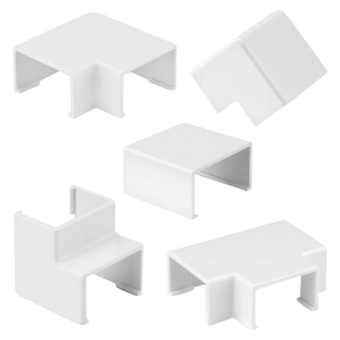 Inofix Plasfix Kit de accesorios para canaleta (Blanco, An x Al: 1,2 x 0,7 cm, 7 uds.)