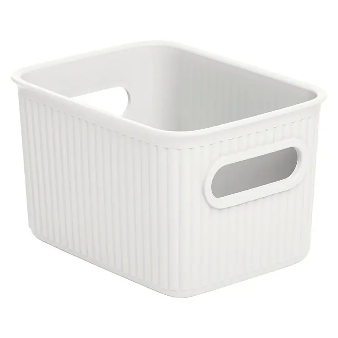 Tatay Baobab Cesta para la ropa - 12,5 x 16,4 x 10 cm, Plástico, Blanco - Cesta de almacenamiento de plástico blanca con asas para organizar el hogar o la oficina. Práctica y elegante.