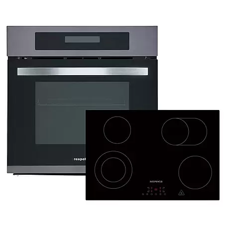 Respekta  Einbauherd-Set Digiset 8 Black Steel + 7700