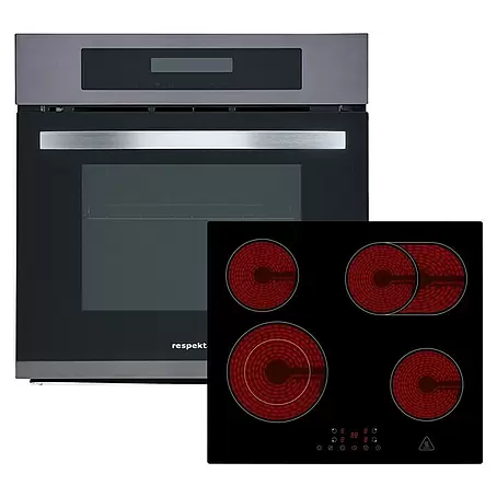 Respekta  Einbauherd-Set Digiset 8 Black Steel + 5500