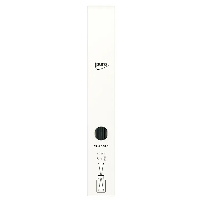 Ipuro Classic Raumduft Sticks - 5 -tlg., Black - I Puros Duftstäbchen Classic, 5 Stück. Schwarze Stäbchen in minimalistischer Verpackung, die für eine elegante Duftverteilung sorgt.