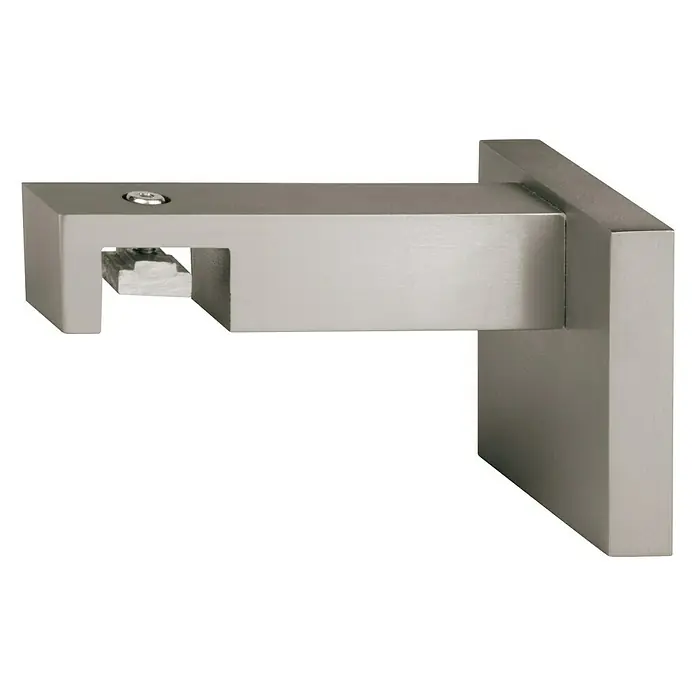Expo Ambiente Träger Go - Edelstahloptik, Geeignet für: 18 x 18 mm Profil, 9,5 cm - Silberner Vorhangstangenhalter zur Wandmontage. Moderner Stil mit Schraube zur sicheren Befestigung der Stange.