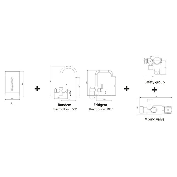 Thermoflow Untertischspeicher 100EFI/RFI (5 l, Ausführung: Armatur rund) | BAUHAUS