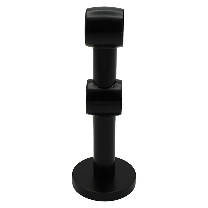 Expo Ambiente Doppelträger Noble - Schwarz, Geeignet für: Gardinenstangen Ø 20 mm, Länge: 13,4 cm - Schwarzer Handtuchhalter für Badezimmer mit modernem Design. Ideal für die Wandmontage und platzsparende Lösungen.