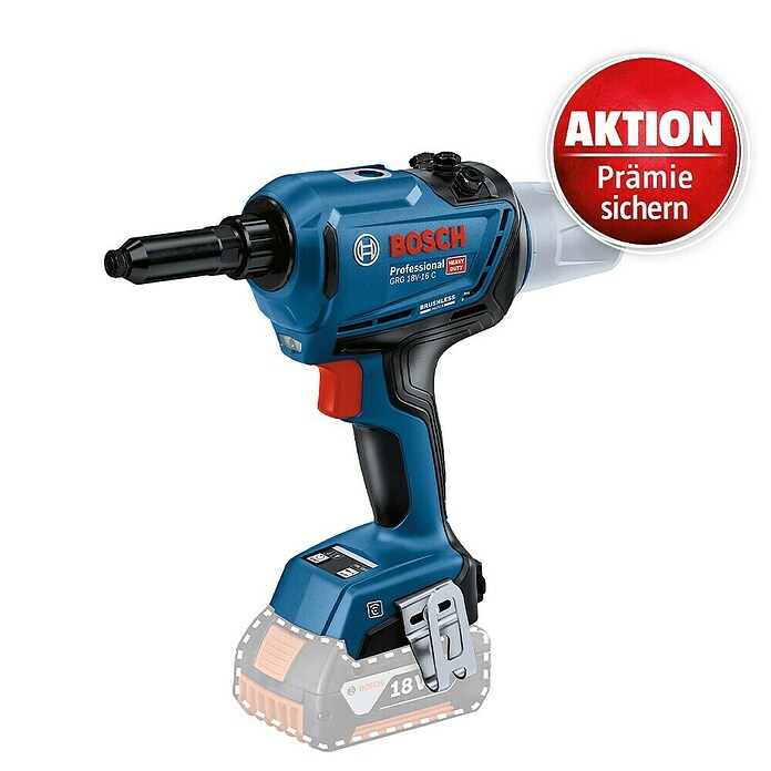 Bosch Professional AMPShare 18V Akku-Blindnietpistole GRG 18V-16 C (2 -tlg., Durchmesser: 3 mm - 6,4 mm) | BAUHAUS