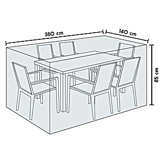 SENSUM Sitzgruppen-Schutzhülle (380 x 140 x 85 cm, Polyester)