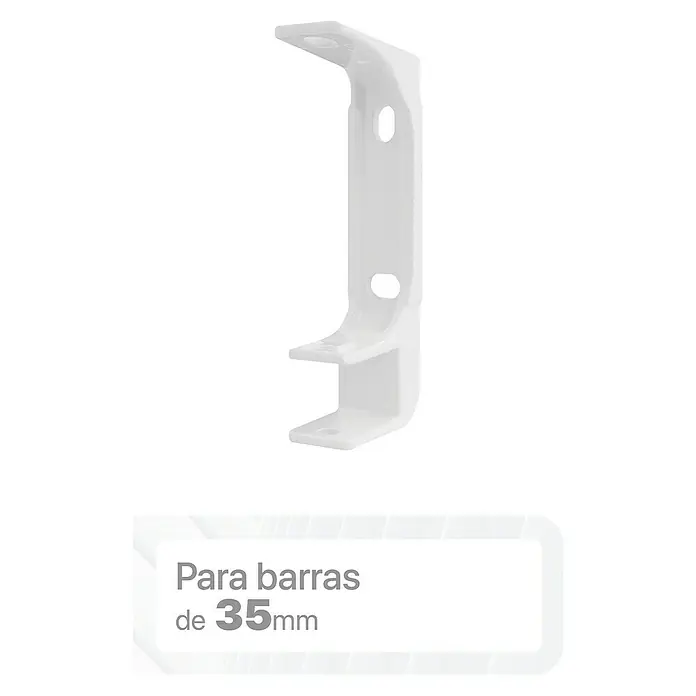 SmartSun Soporte de pared y techo para toldos - 24 x 10 x 6 cm, Blanco - Soporte para barras de cortina de 35 mm. El soporte blanco es una solución práctica para colgar cortinas.