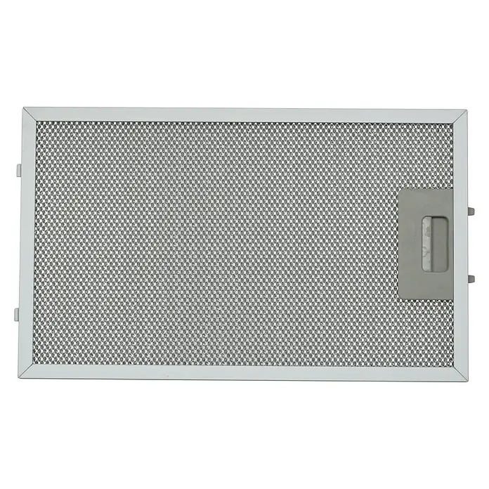 Respekta Fettfilter MIZ 33060 - Metall, 1 Stk. - Nahaufnahme eines Dunstabzugshaubenfilters mit feiner Metallstruktur und grauem Rahmen.