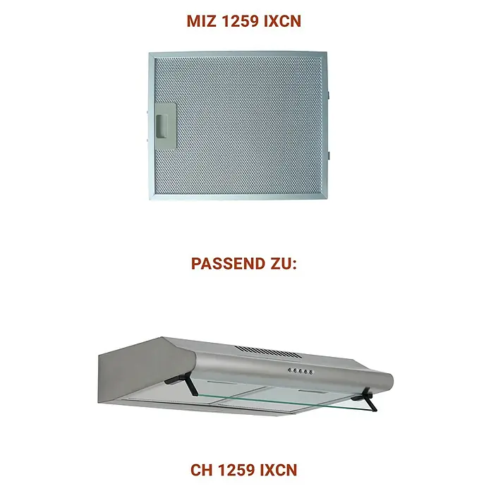 Respekta Fettfilter MIZ 1259 IXCN - Metall, 2 Stk., Passend für: Respekta Dunstabzugshaube CH 1259 IXCN - MIZ 1259 IXCN Filter für Dunstabzugshaube und CH 1259 IXCN Dunstabzugshaube.
