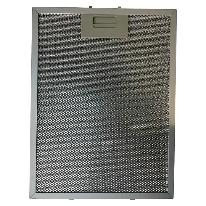 Respekta Fettfilter MIZ 0088 - Metall, 1 Stk. - Nahaufnahme eines Dunstabzugshaubenfilters mit Metallrahmen und Griff.