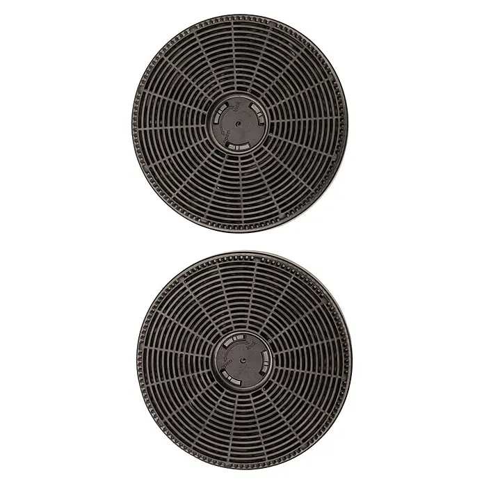 Respekta Aktivkohlefilter MIZ 4000 - Kunststoff, Gesamtstückzahl: 2 Stk., Passend für: Respekta Dunstabzugshauben CH 69090 SA, CH 69090 WA, CH 69060 SA, CH 69060 WA, CH 55060 SA, CH 55060 WA, CH 55090 SA & CH 55090 WA - Zwei Kohlefilter für Dunstabzugshauben, rund und schwarz, mit Drehverschluss in der Mitte. Sie sind wichtig für saubere Luft in der Küche.