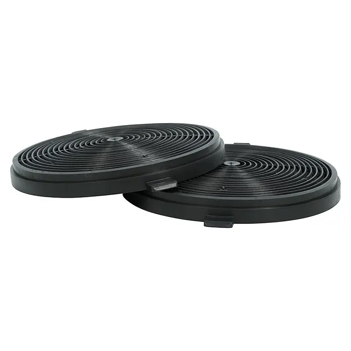 Respekta Aktivkohlefilter MIZ 5000 - Kunststoff, Gesamtstückzahl: 2 Stk., Passend für: Respekta Dunstabzugshaube CH 77060 S, CH 77060 W, CH 77090 & CH 77090 - Zwei Kohlefilter für Dunstabzugshauben. Die Filter sind schwarz, rund und liegen übereinander. Optimal, um Ihre Küche sauber zu halten.