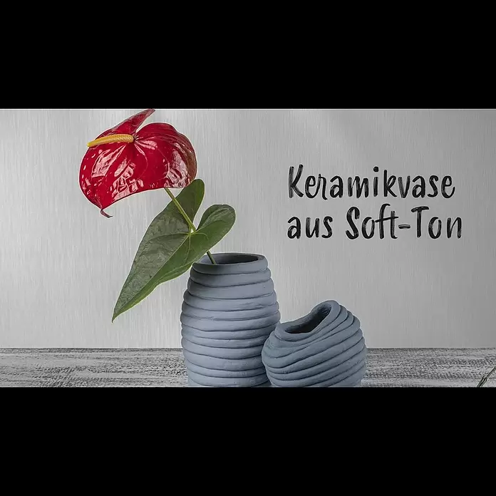 Glorex Hobby Time Softton - 2.500 g, Weiß - Keramik-Vase aus Soft-Ton | DIY Anleitung