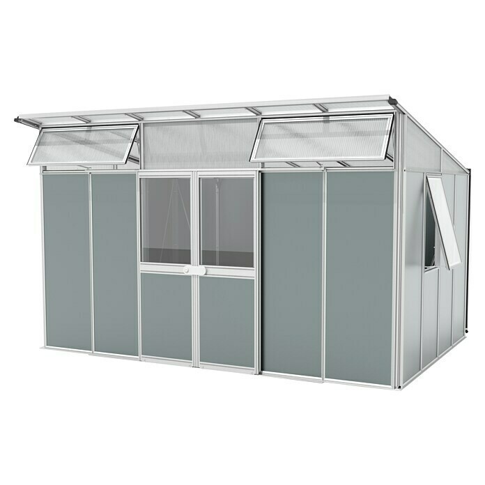 Vitavia Gerätehaus Kosmos 11500 (Außenmaß inkl. Dachüberstand (B x T): 392,8 x 295 cm, Aluminium, Alu/ Grau) | BAUHAUS