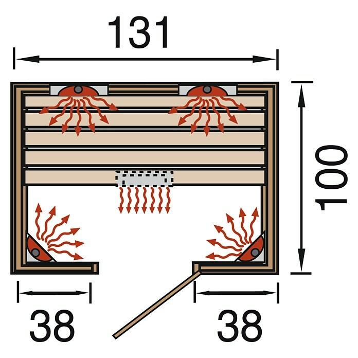 Finnwood Infrarotkabine Svea 2 by WEKA (2.050 W, 5 Keramikstrahler, 100 x 131 x 196 cm) | BAUHAUS