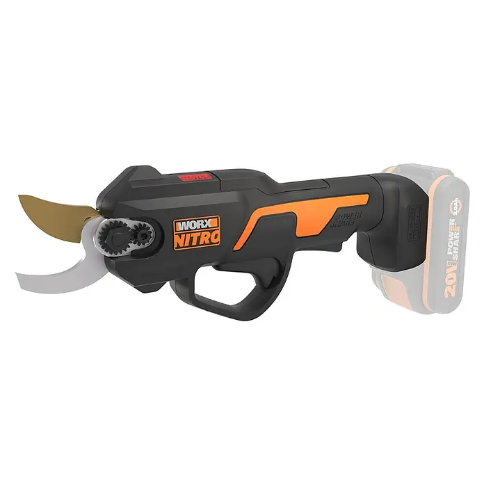 Worx PowerShare 20V Akku-Astschere WG330E.9 - 20 V, Ohne Akku, Max. Aststärke: 25 mm - Akku-Gartenschere von Worx Nitro, ein praktisches Werkzeug für den Garten. Leistungsstark und effizient für müheloses Beschneiden.