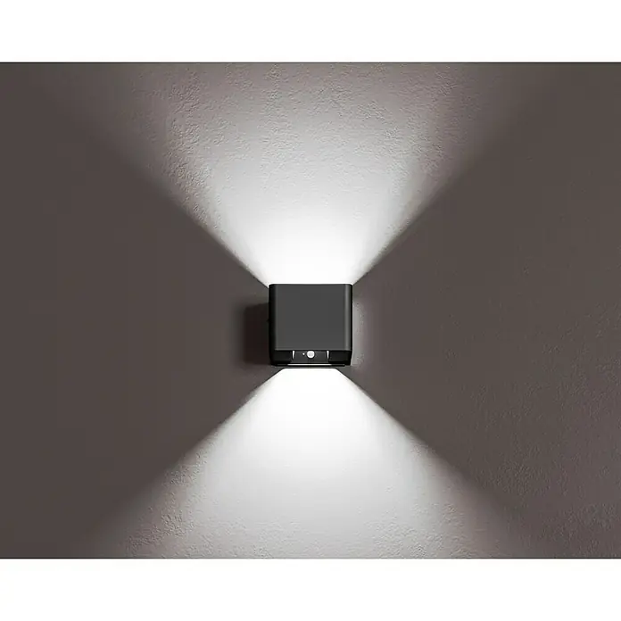 Lavida Aplique de pared con batería Lucca - L x An x Al: 10 x 10 x 8 cm, 1,2 W, Negro, Blanco cálido - Aplique de pared moderno en forma de cubo en negro, que emite luz brillante hacia arriba y hacia abajo, creando un ambiente agradable.
