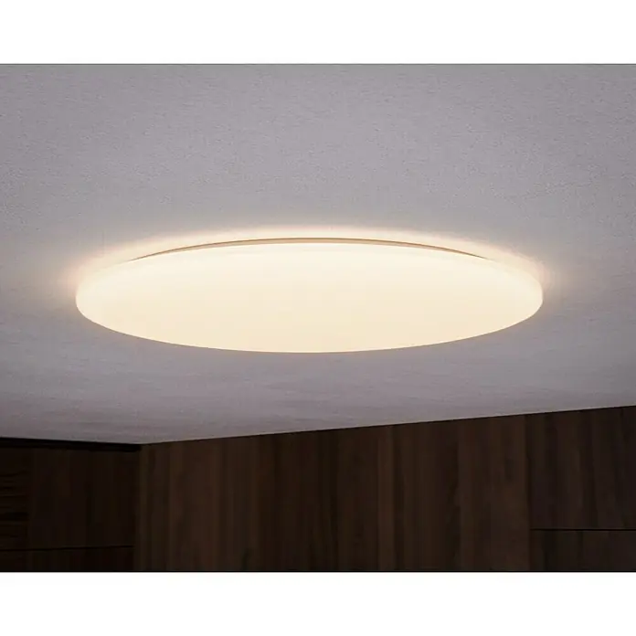 Eglo LED-Deckenleuchte rund POGLIOLA - 36 W, Ø x H: 50 x 8 cm, Weiß, Warmweiß - Eine flache, runde Deckenleuchte strahlt helles, warmes Licht ab und beleuchtet den Raum gleichmäßig und sorgt für eine angenehme Atmosphäre.