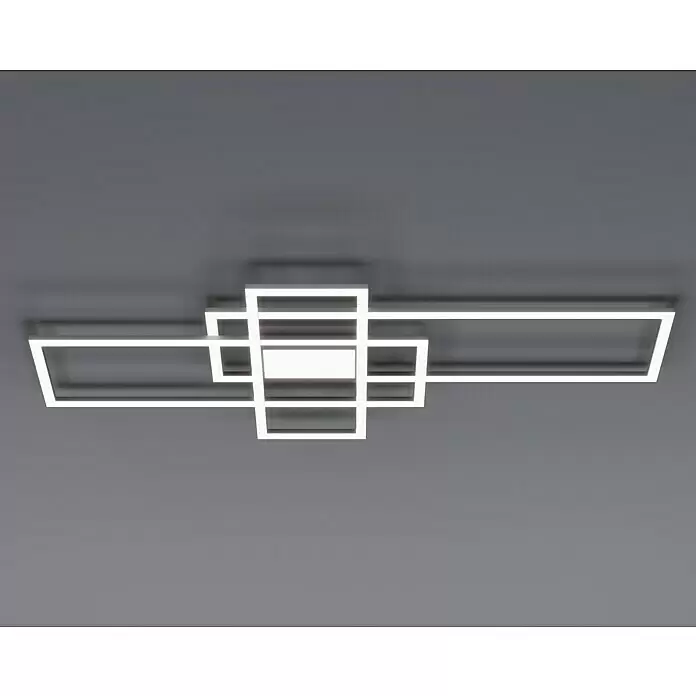 Trio Lighting Plafón LED Irvine - 60 W, L x An x Al: 6,5 x 105 x 42 cm, Níquel mate - Lámpara de techo LED blanca moderna con segmentos rectangulares interconectados.