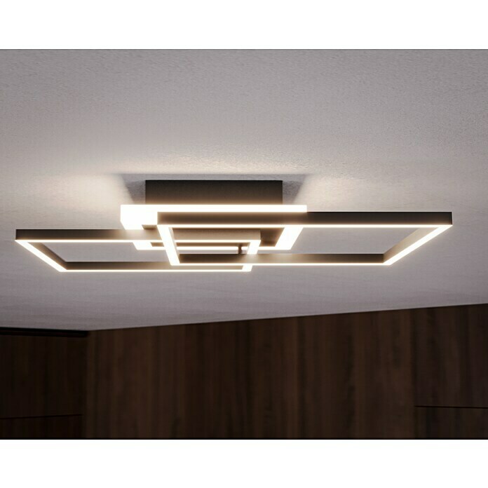 Trio Leuchten LED-Deckenleuchte Venida (25 W, L x B x H: 57 x 35 x 7 cm,  Schwarz, Warmweiß) | BAUHAUS