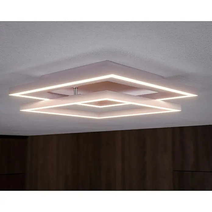 Just Light LED-Deckenleuchte Iven - 17,5 W, L x B x H: 35,9 x 35,9 x 7 cm, Stahl, Warmweiß - Moderne LED-Deckenleuchte mit quadratischem Design.