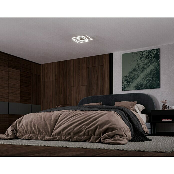 Reality Leuchten LED-Deckenleuchte Mobile (28 W, L x B x H: 42 x 39 x 10 cm, Nickel-matt) | BAUHAUS