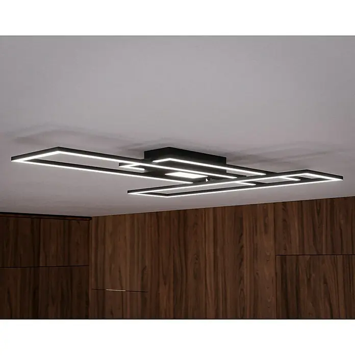 Just Light LED-Deckenleuchte Asmin - 50 W, 99,2 x 69,4 cm, Schwarz, Mehrfarbig - Deckenleuchte mit modernem Design und rechteckigen Formen, die eine elegante Beleuchtung im Raum erzeugt.