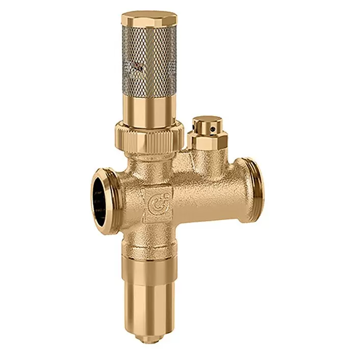 Caleffi Frostschutzventil - Messing, Betriebsdruck: 5 bar - Messing automatischer Entlüfter und Schmutzabscheider mit integriertem Filter für Sanitärsysteme.