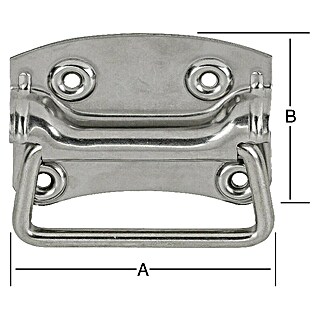 Stabilit Asa para caja (92 x 80 mm, Acero inoxidable)