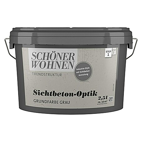 SCHÖNER WOHNEN-Farbe Trendstruktur Farbeffektputz Grundfarbe (Grau, Matt, 2,5 l)