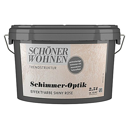 SCHÖNER WOHNEN-Farbe Trendstruktur Farbeffektputz Schimmer-Optik Effektfarbe (Shiny Rose)
