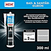 MEM Silikon Bad- & Sanitär-Silikon (Transparent, 300 ml) | BAUHAUS