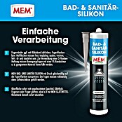 MEM Silikon Bad- & Sanitär-Silikon (Silbergrau, 300 ml) | BAUHAUS